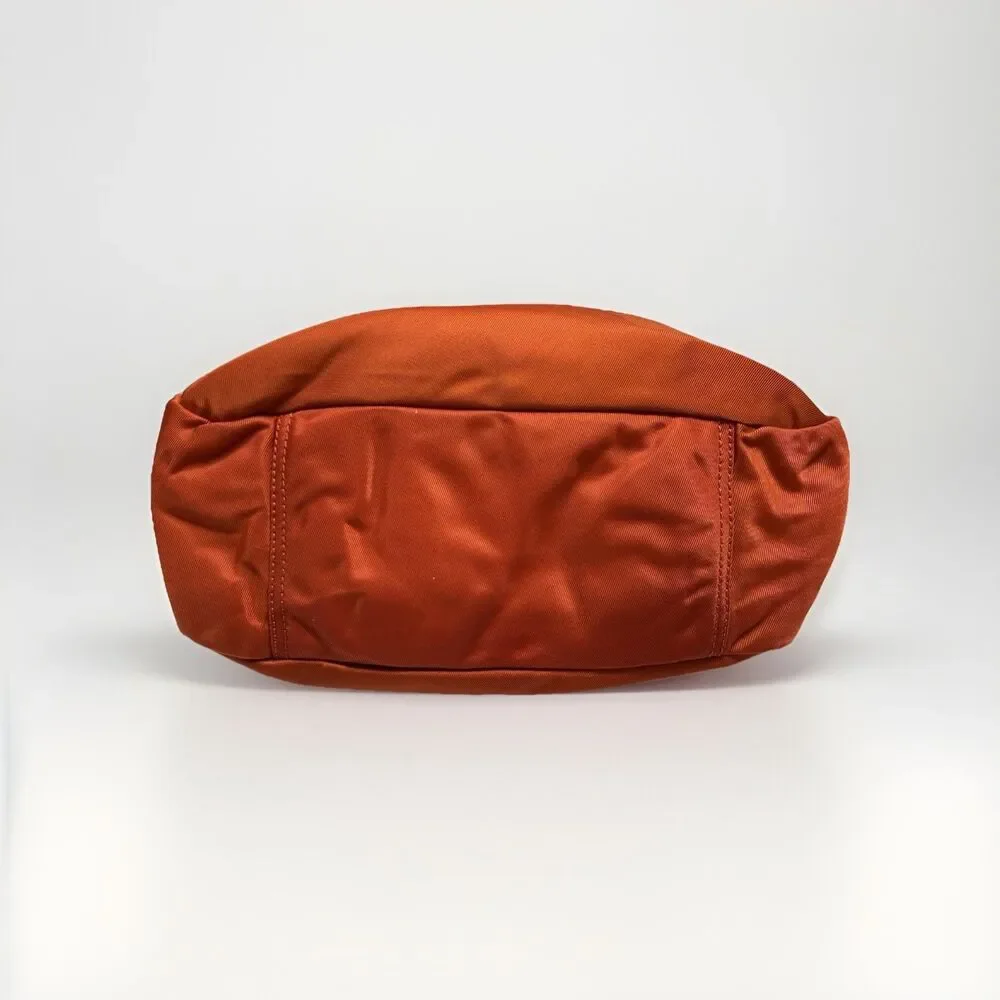 Ralph Lauren equestrian Burnt Orange Purse Hobo Leather Strap Silver Hardware